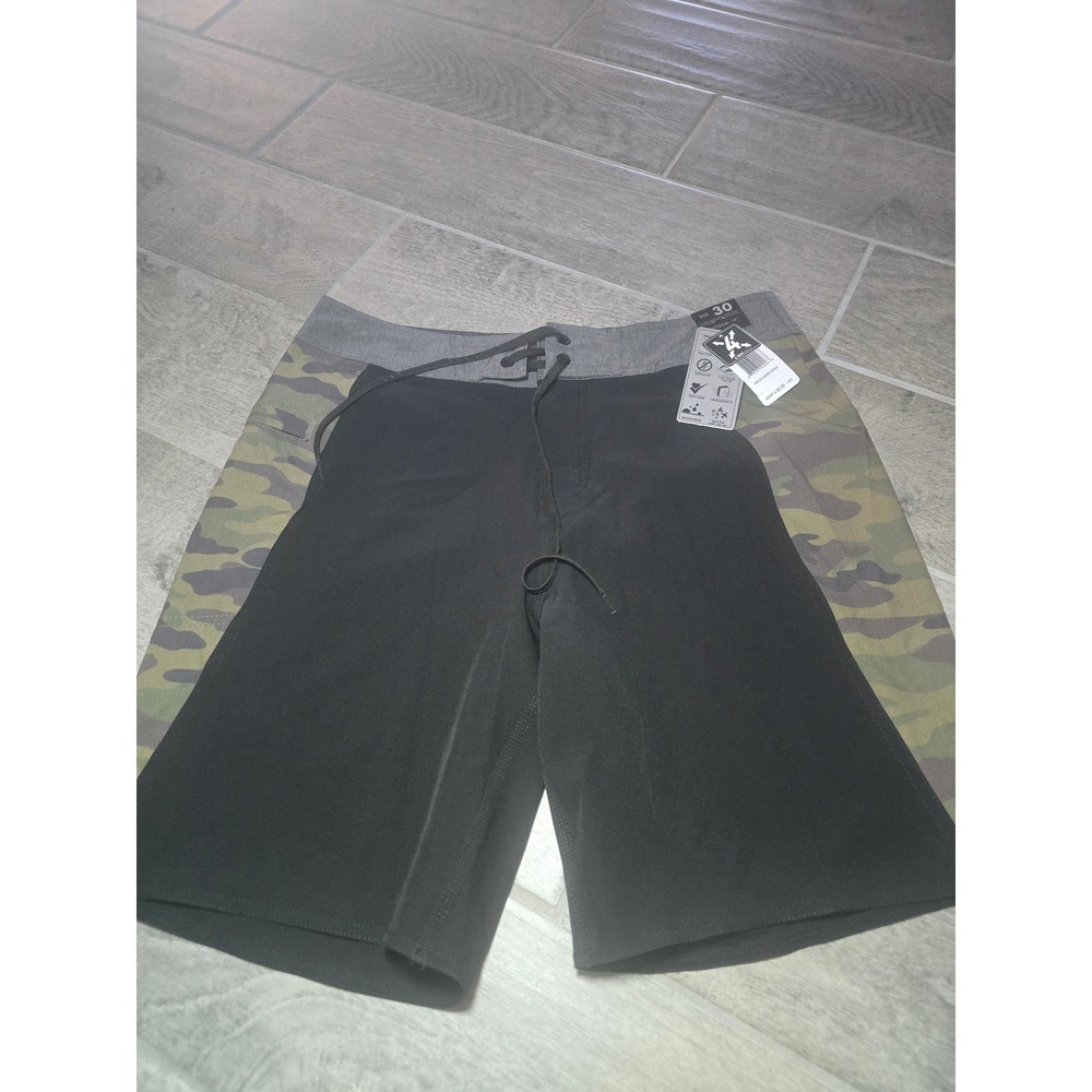 Mens Board Shorts Swim Trunks Bathing Suit‎ Size 30 Black Camo Hybrid 19 Outseam
